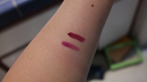 T to B: L'Oréal Berry Persisent and Buxom Purple Haze