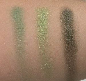 S312 Mint Green, D334 Apple Green, D306 Bottle Green